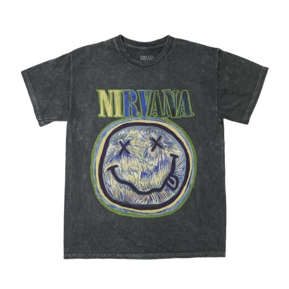 Nirvana Vintage Wash Short Sleeve Graphic Tee NEW